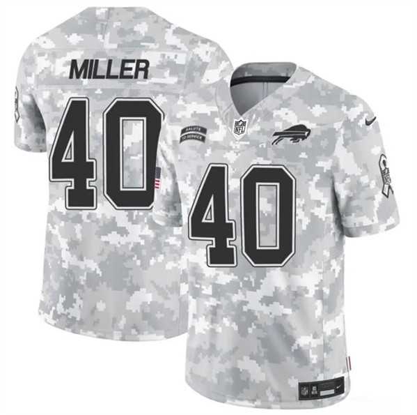 Mens Buffalo Bills #40 Von Miller 2024 F.U.S.E. Arctic Camo Salute to Service Limited Stitched Jersey Dzhi